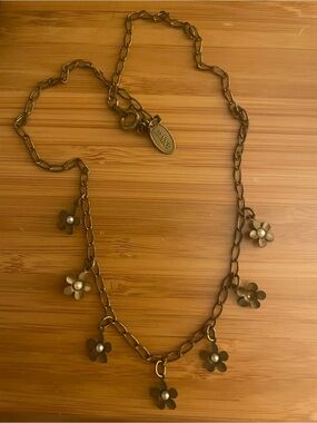 Vintage 90s Gold Flower Hippie Boho Necklace by Janny